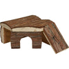 A E Cages Nibbles Log Cabin Small Animal Hut w-Ramp Brown; 1ea-SM