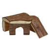 A E Cages Nibbles Log Cabin Small Animal Hut w-Ramp Brown; 1ea-SM