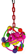 A and E Cages Happy Beaks Space Ball on a Chain Bird Toy One Size