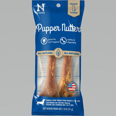 N-Bone Pupper Nutter Dental Chew Bone Peanut 1ea/SM, 2 pk