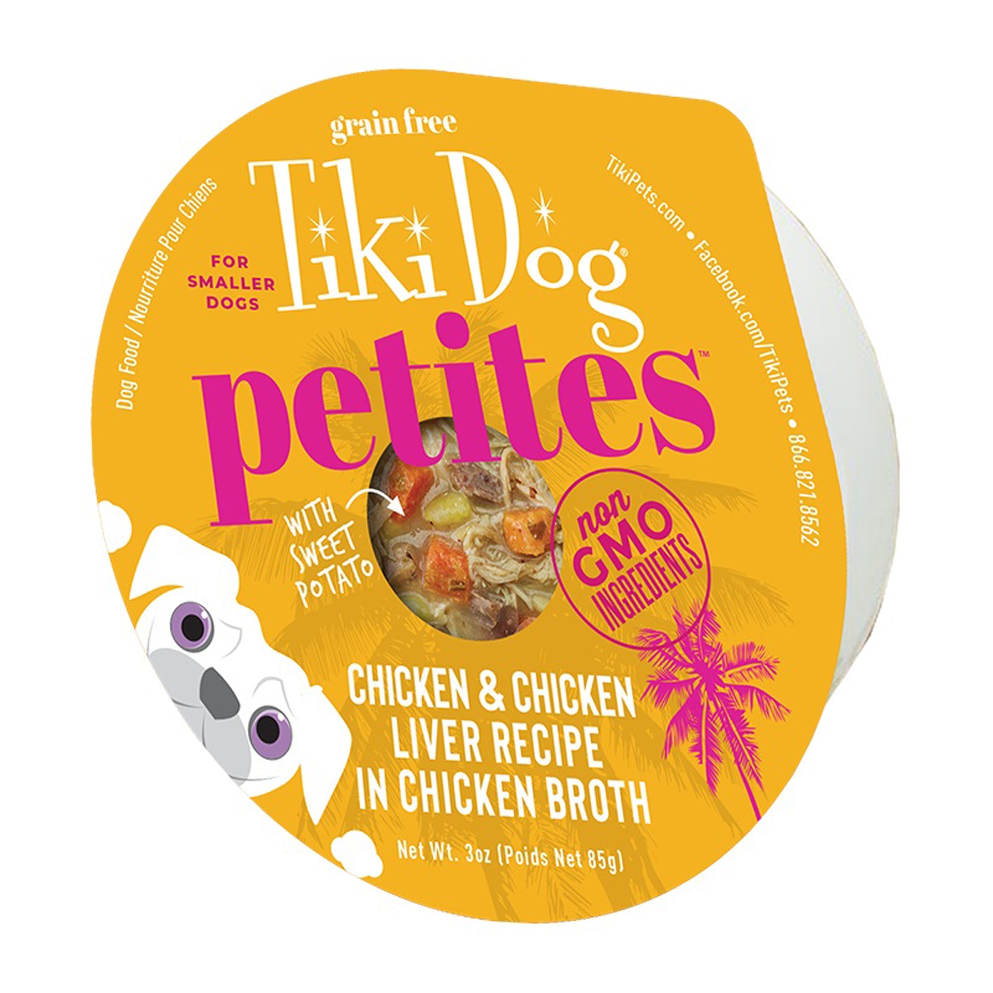 Tiki Pets  Dog Aloha Petites Chicken 3oz. (Case of 4)