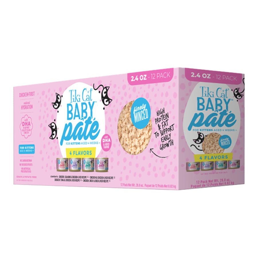 Tiki Pet Cat Pate Kitten 2.4oz. Variety Pack (Case of 12)
