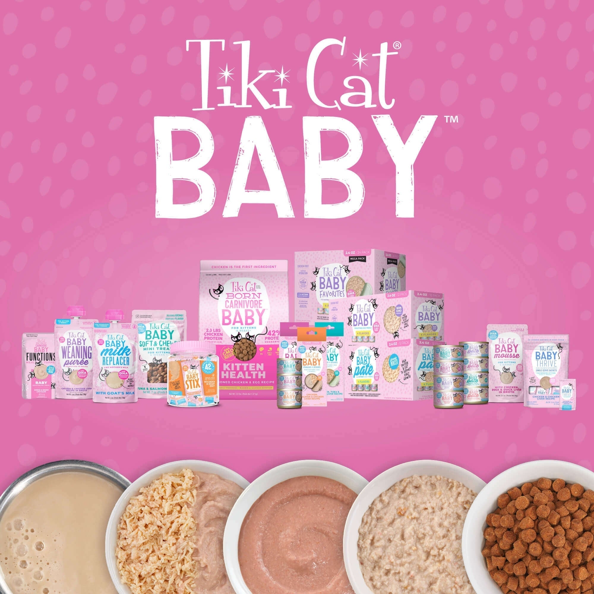 Tiki Pet Cat Puree Kitten Weaning Chicken 6oz. (Case of 6)
