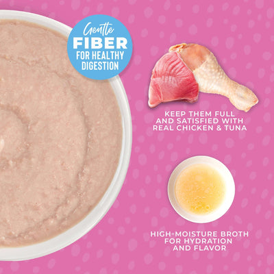 Tiki Pet Cat Mousse Kitten Chicken, Tuna, Chicken Liver 2.4oz. (Case of 12)