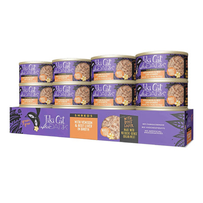 Tiki Pet Cat After Dark Shreds Venison & Beef Liver 3oz. (Case of 12)