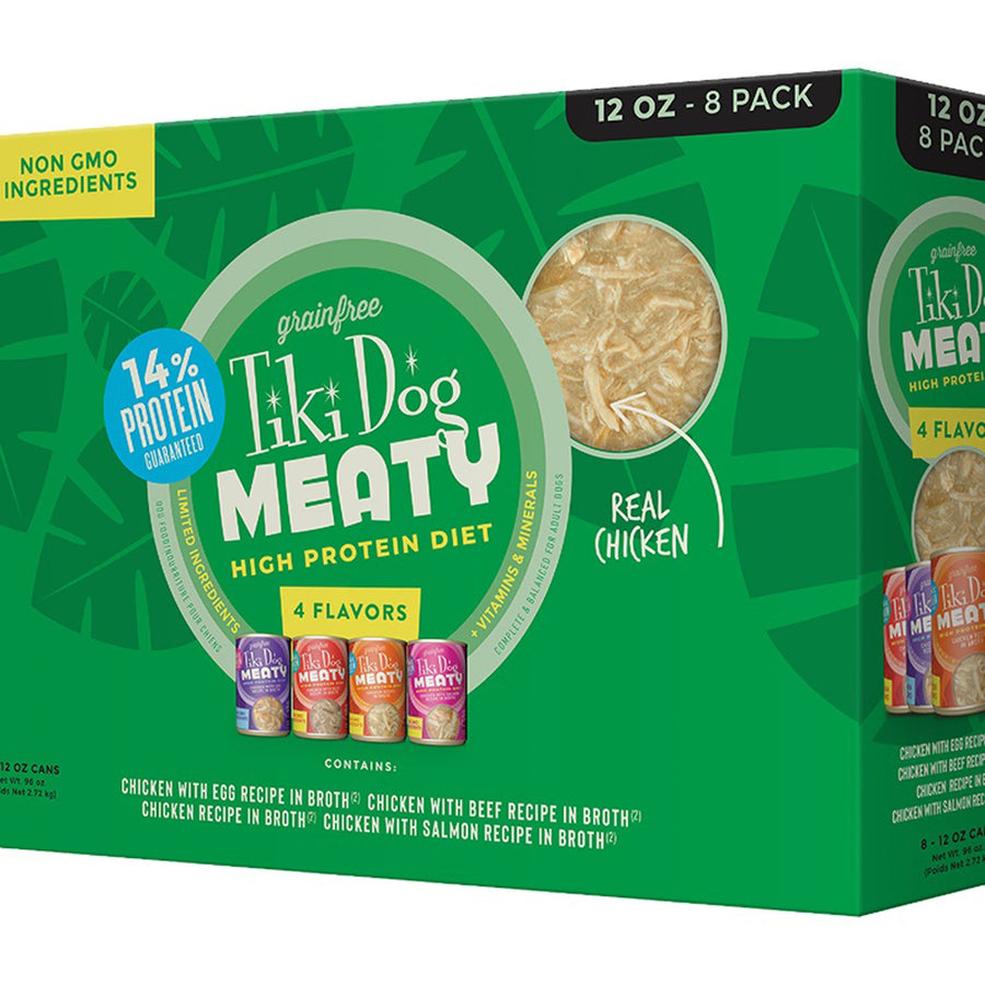 Tiki Pet  Dog Meaty 12oz. Variety Pack 8Pack (Case Of 12)