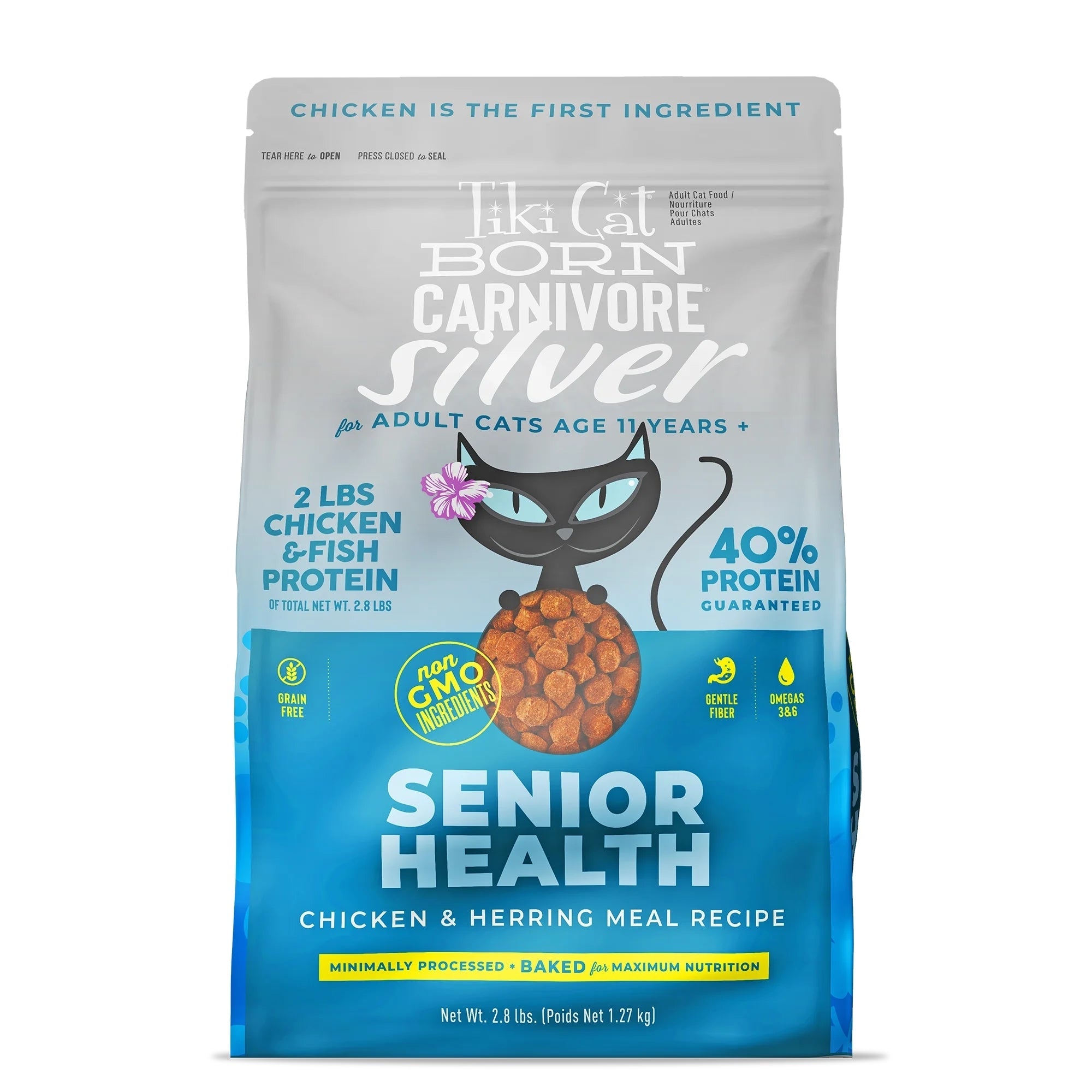 Tiki Pet Cat Born Carnivore Silver Senior Health 2.8Lb