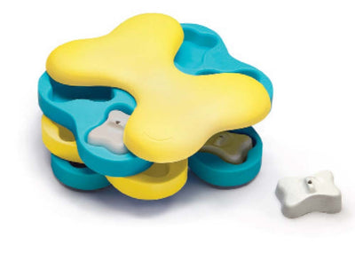 Nina Ottosson Tornado Interactive Dog Toy Blue/Yellow 1ea/LG, 11 in