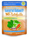 Natural Balance Pet Foods Ultra Platefulls Morsels in Gravy Indoor Wet Cat Food Duck, Chicken & Pumpkin in Gravy 24ea/3 oz