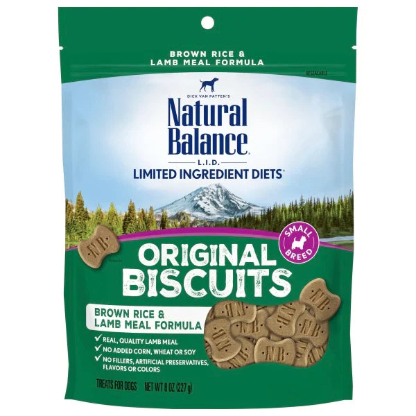 Natural Balance Pet Foods Rewards Crunchy Biscuits Small Breed Dog Treats Lamb & Brown Rice 1ea/14 oz