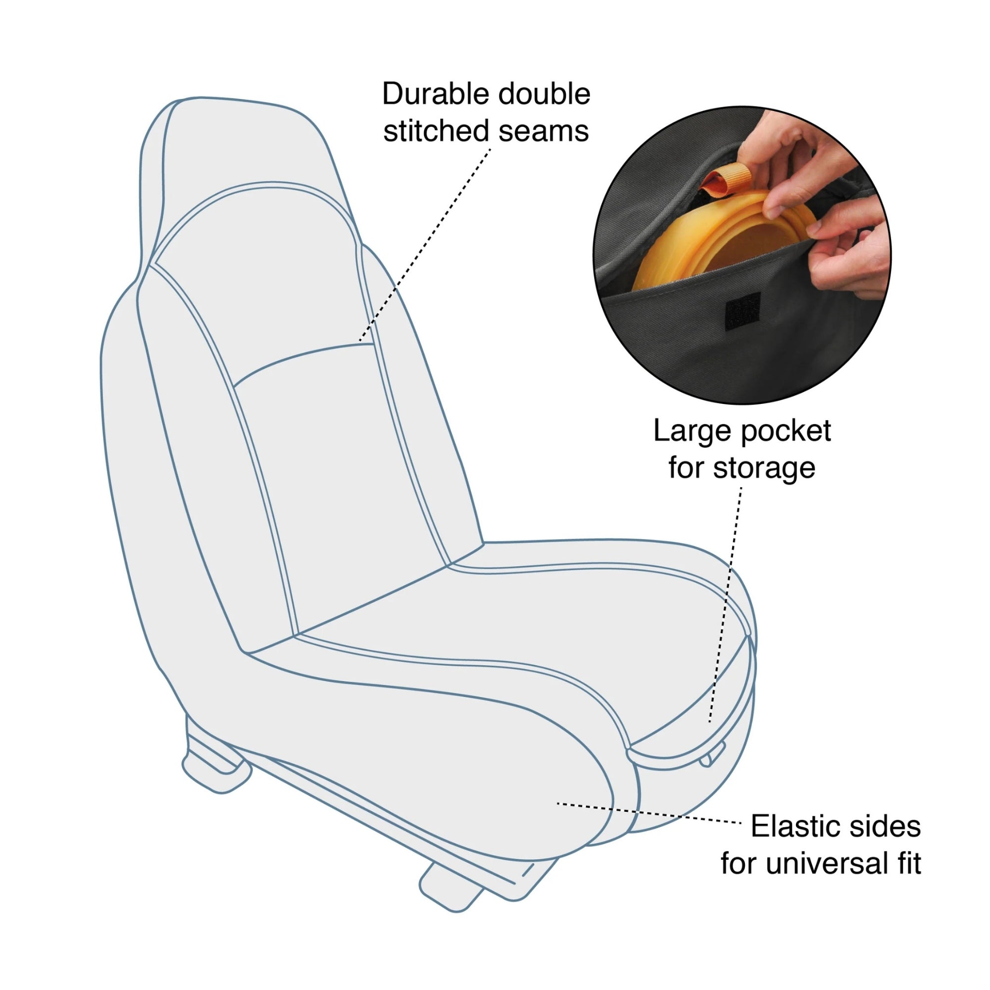 Kurgo Dog Rover Bucket Seat Cover Black