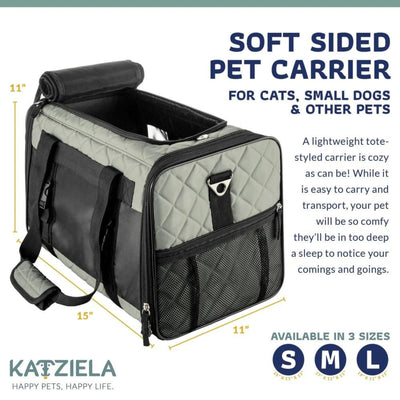 Katziela Quilted Companion Carrier Gray Medium