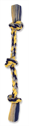 Mammoth Pet Products Cotton blend Color 3 Knot Rope Tug Toy Assorted 1ea/20 in, MD