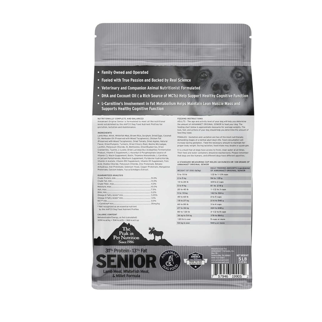 Annamaet Dog Original Senior 5Lb Lamb Whitefish