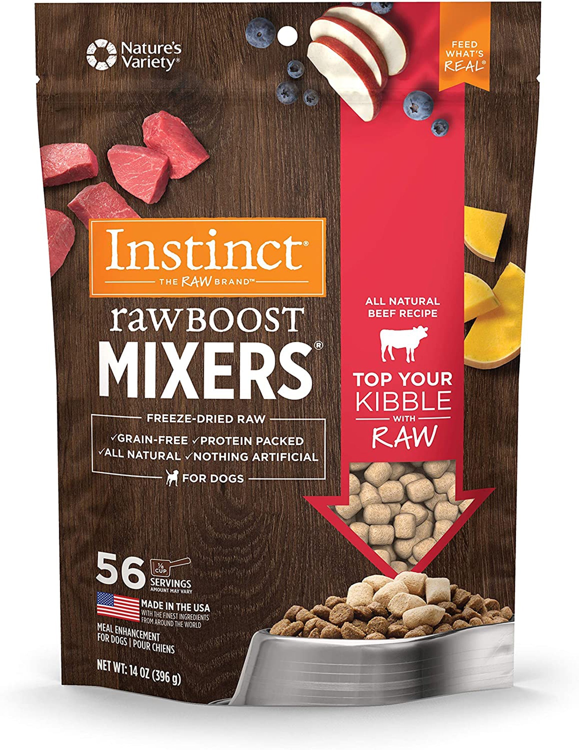 Natures Variety Instinctinct Freeze Dried Raw Boost Mix Dog Beef 14oz.
