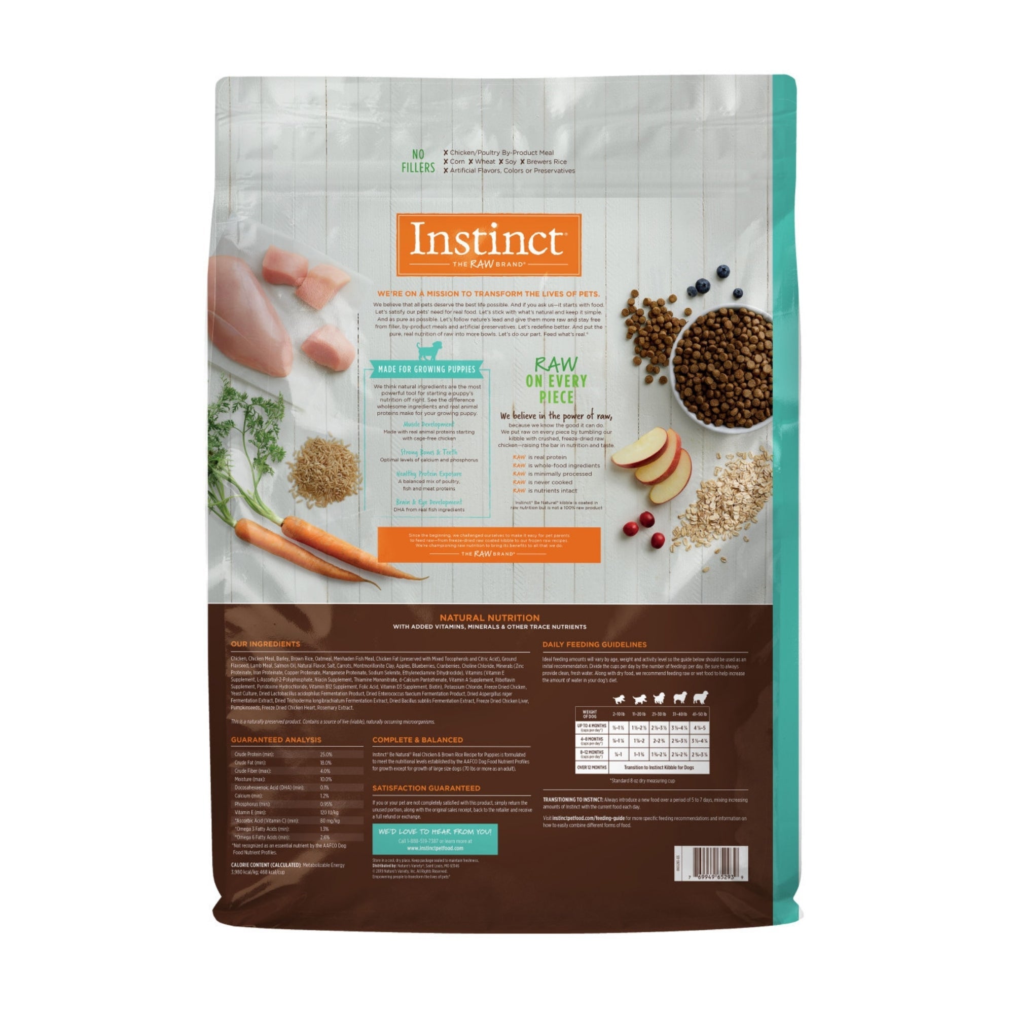 Natures Variety Instinct Dog Be Natural Puppy Chicken Brown Rice 24Lb