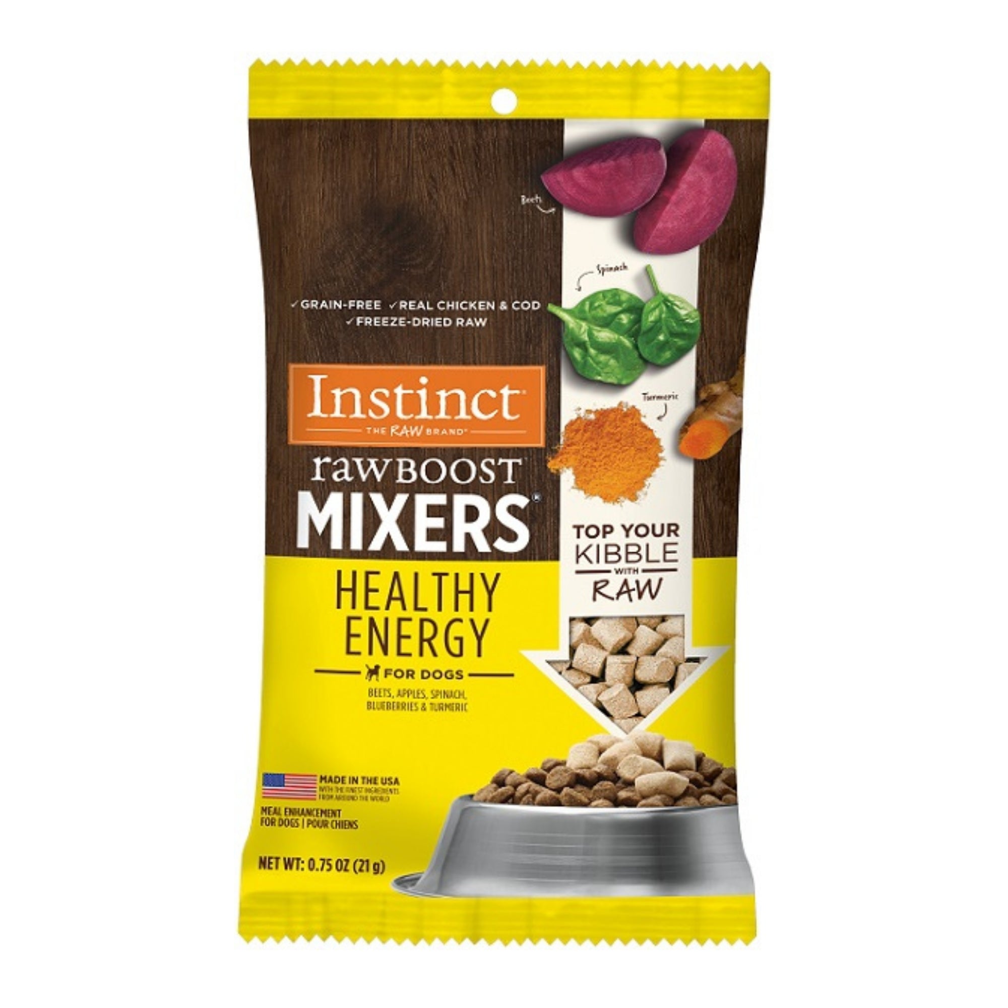 Natures Variety Raw Boost Mixers Dog Freeze-dried .75oz. Healthy Energy Chicken/COD (Case of 8)