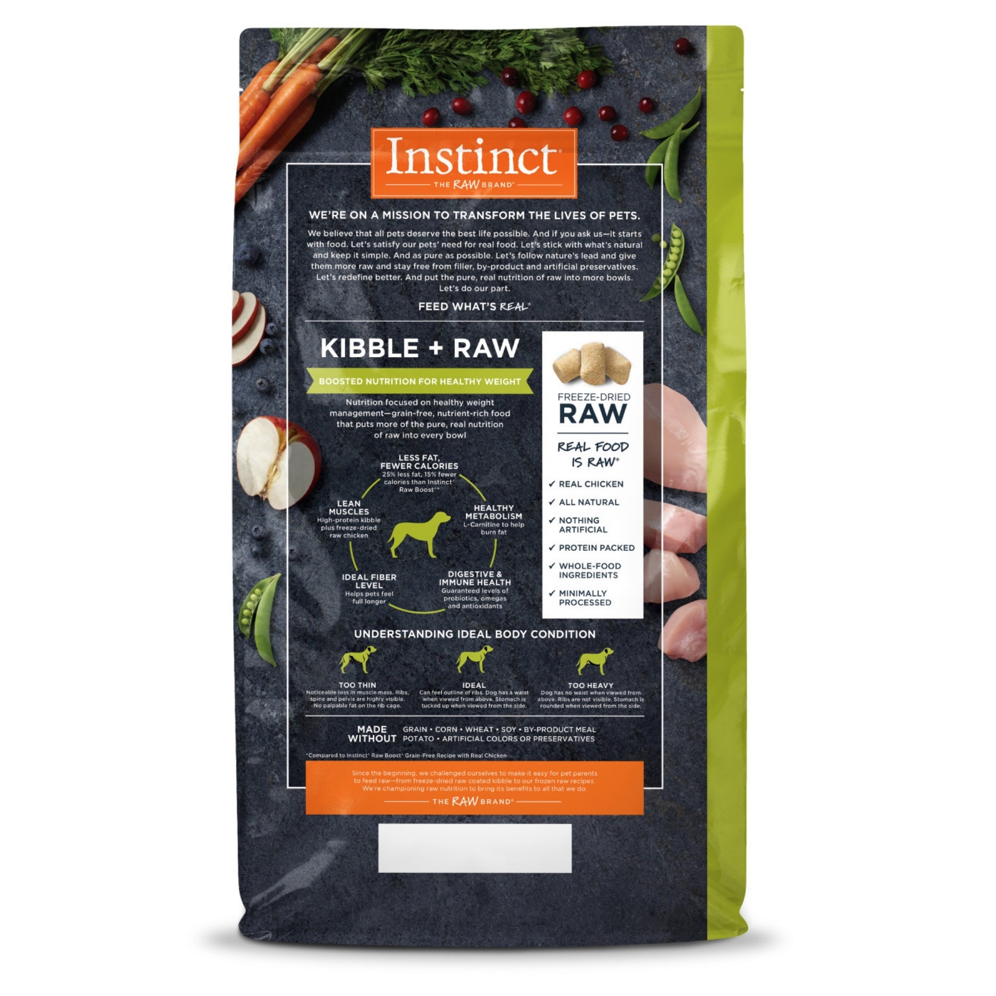 Natures Variety Instinct Dog Raw Boost Healthy Weight Chicken 4Lb Grainfree