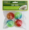 Multipet Lattice Ball Cat Toys in Assorted Colors 1.5 in each, Pack of 4