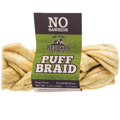 Redbarn Pet Products Puff Braid Dog Treat 18ea/18 ct, SM/MD