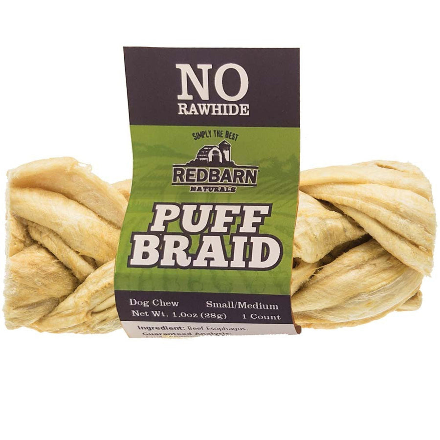Redbarn Pet Products Puff Braid Dog Treat 18ea/18 ct, SM/MD