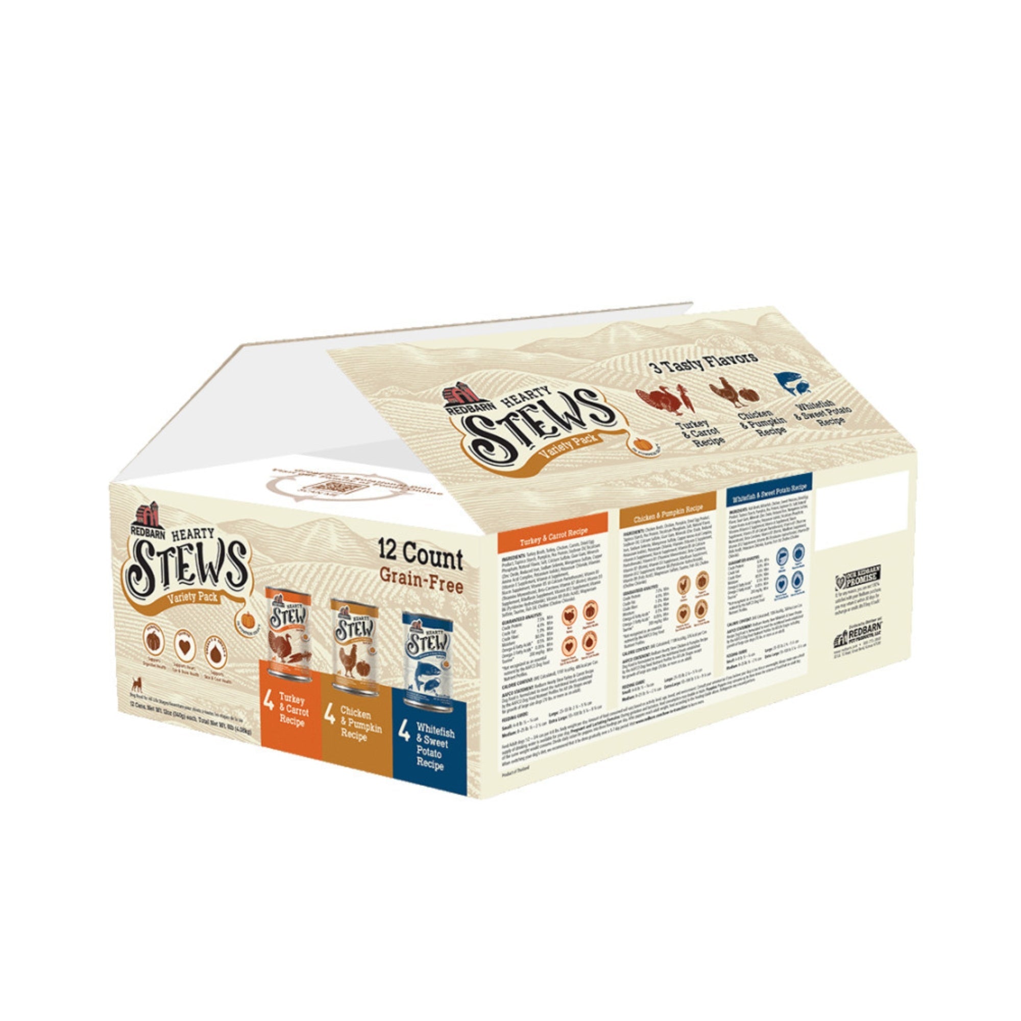 Redbarn Pet Products Hearty Stew All Life Stages Canned Dog Food Variety Pack 12oz