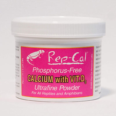 Rep-Cal Research Labs Phosphorous-Free Calcium with Vitamin D3 Ultrafine Powdered Supplement 1ea/3.3 oz