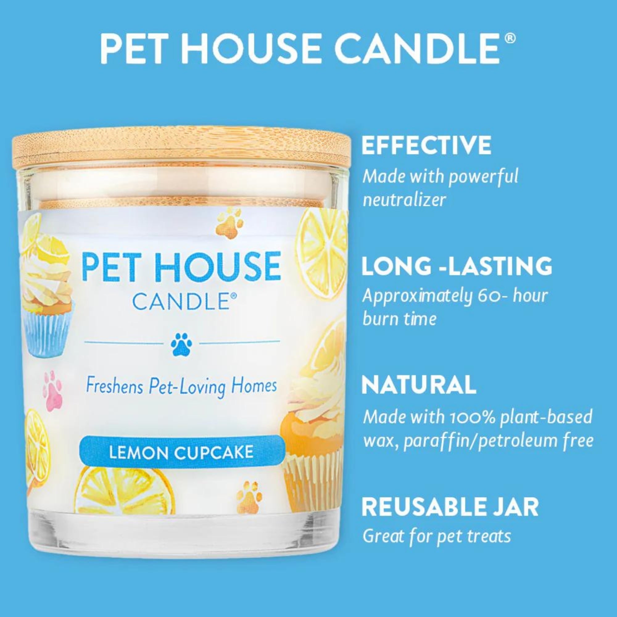 Pet House Candle Lemon Cupcake Large  (Case of 3)