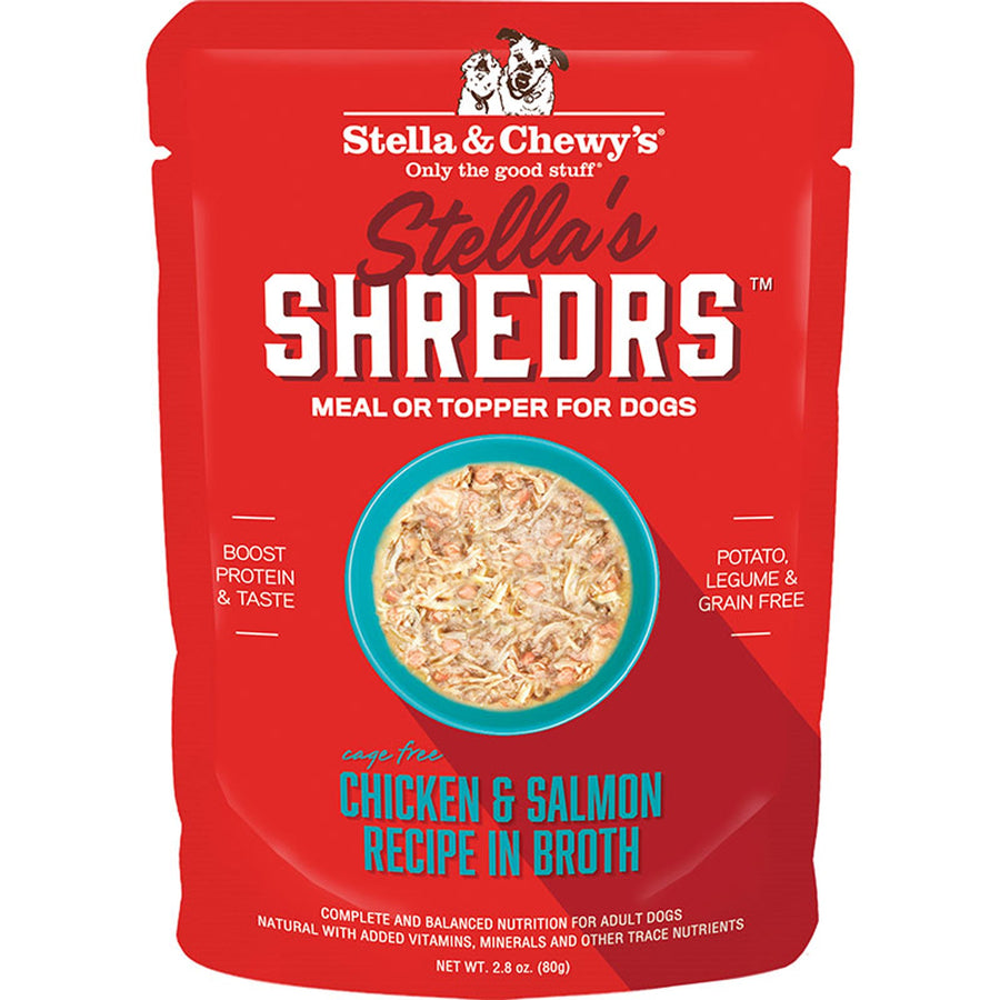Stella and Chewys Dog Shredrs Chicken and Salmon 2.8Oz. (Case Of 24)