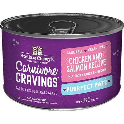 Stella and Chewys Cat Carnivore Cravings Pate Chicken and Salmon 5.2oz. (Case of 24)