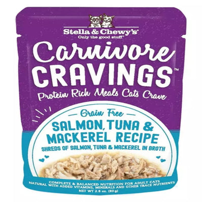 Stella and Chewys Cat Carnivore Cravings Shred Tuna and Mackerel 2.8oz. (Case of 24)