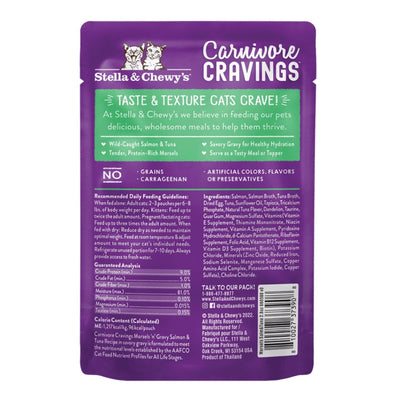 Stella and Chewys Carnivore Cravings MorselsNGravy Salmon and Tuna Recipe 2.8oz. (Case of 24)