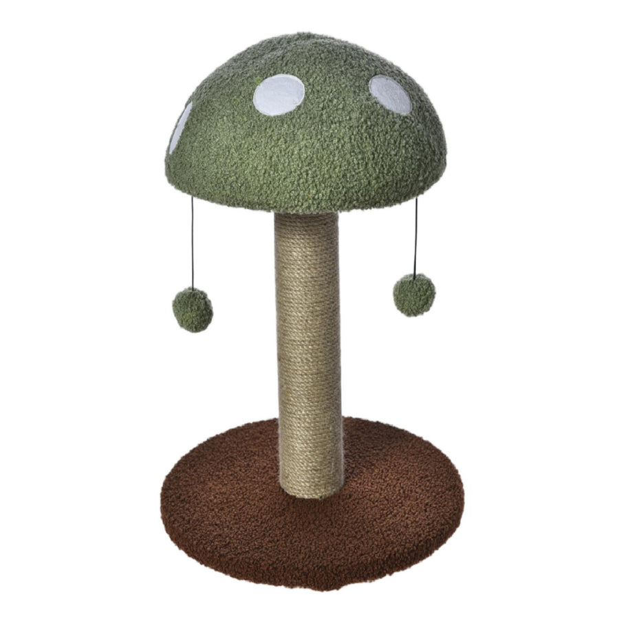 Max & Marlow Mushroom Cat Post w/ Toy Green 1ea