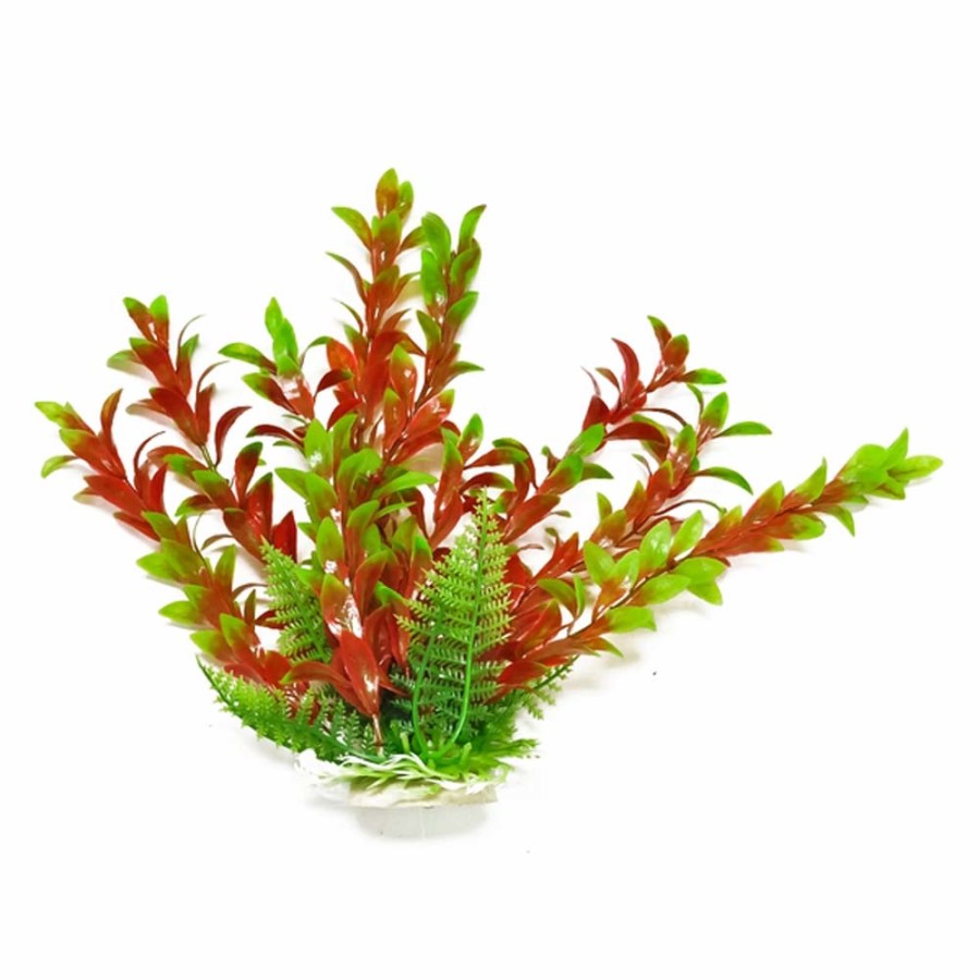 Aquatop Hygro Aquarium Plant with Weighted Base Green, Red, 1ea/16 in
