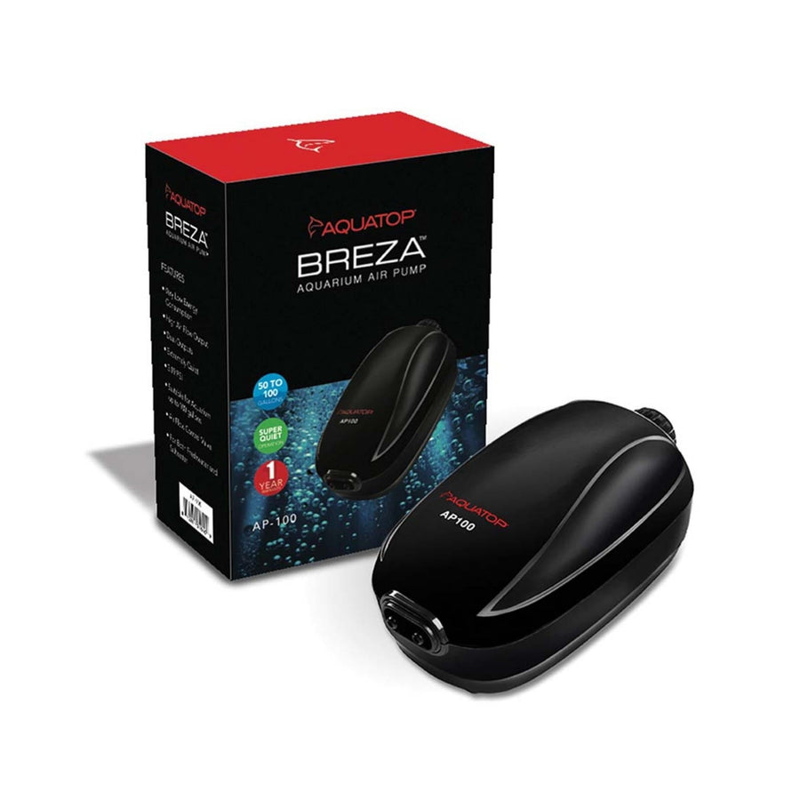 Aquatop BREZA AP100 Aquarium Air Pump with Flow control Knob 50100gal Black, 1ea