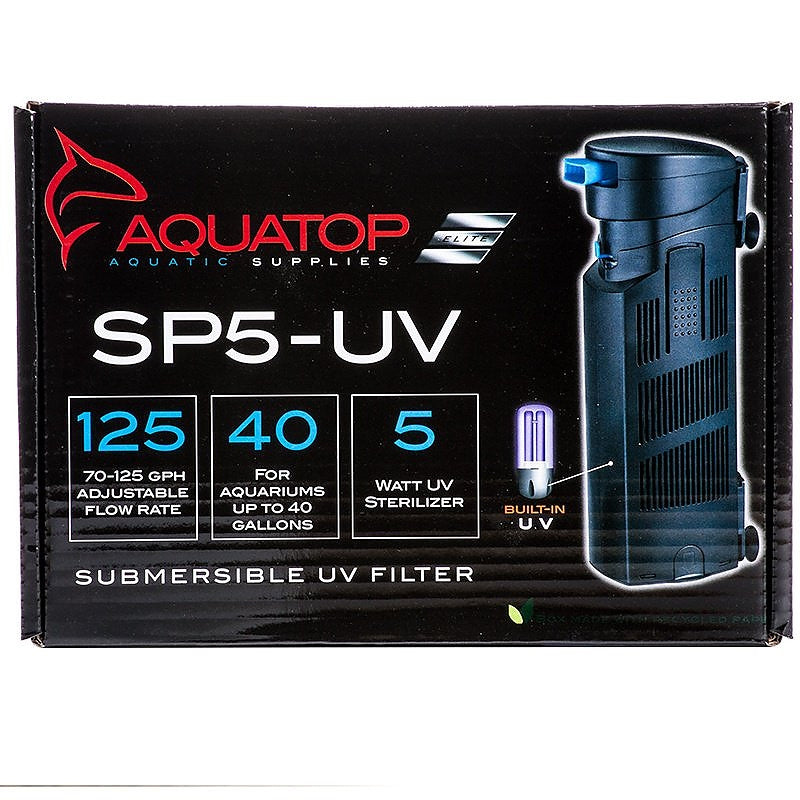 Aquatop Internal SP5-UV Submersible UV Filter Jet Black