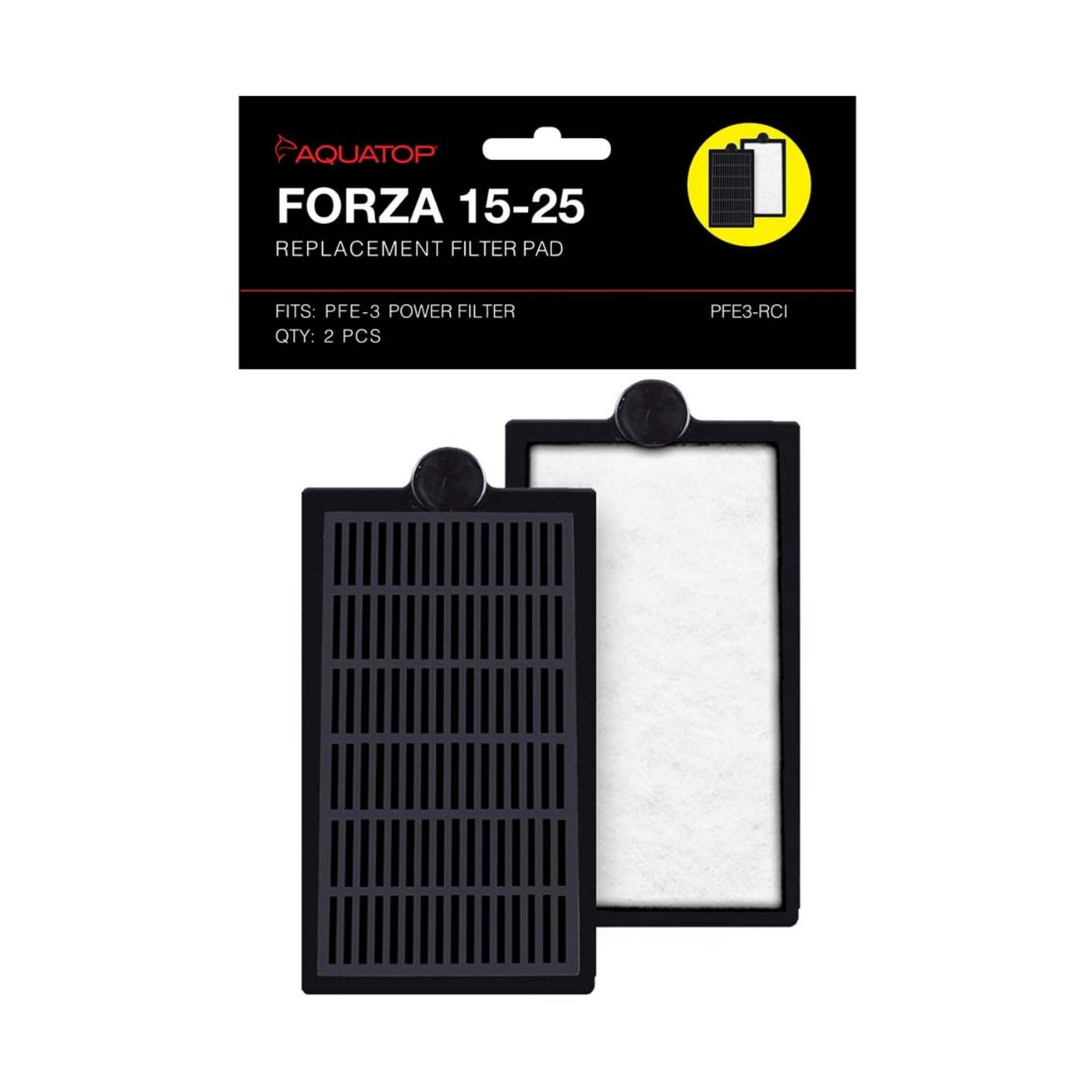 Aquatop FORZA Replacement Filter Inserts with Premium Activated Carbon 15-25 Black, White 2 Pack
