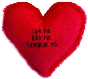 Yeowww Hearrrt Attack Catnip Cat Toy Lick me, Bite me, Bunnykick me