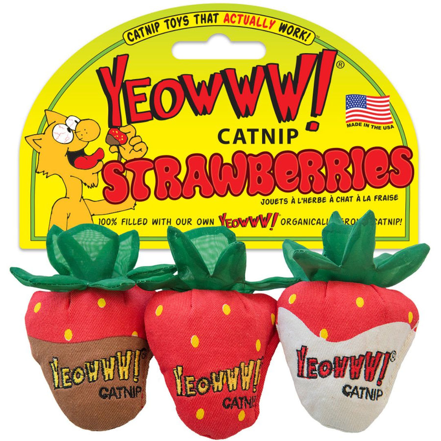 Yeowww Strawberry Catnip Cat Toy Multi, 3 pk