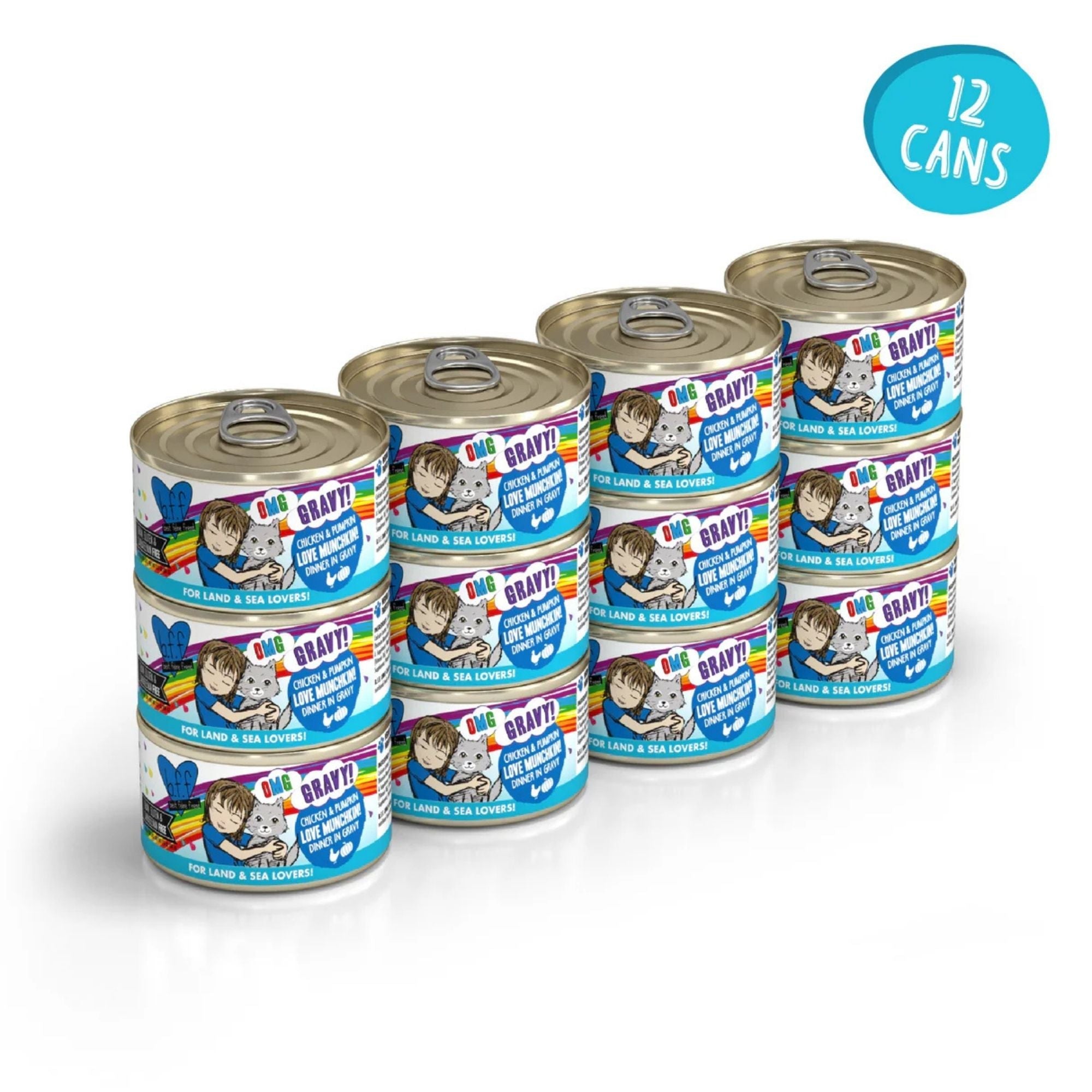 BFF OMG Cat Chicken & Pumpkin Love Munchkin! Dinner in Gravy 2.8oz. (Case Of 12)