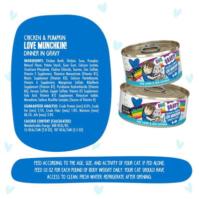 BFF OMG Cat Chicken & Pumpkin Love Munchkin! Dinner in Gravy 2.8oz. (Case Of 12)