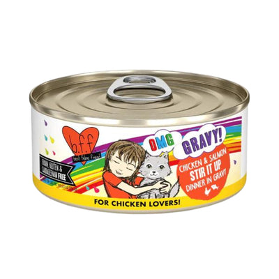 BFF Cat Omg Chicken and Salmon Stir It Up Dinner in Gravy 5.5oz. (Case Of 8)