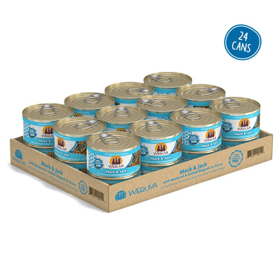 Weruva Cat Mack and Jack with Mackerel and Grilled Skipjack in Gravy 5.5oz. (Case of 12)