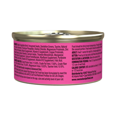 Rawz Cat 96% Rabbit Pate 3oz. (Case of 18)