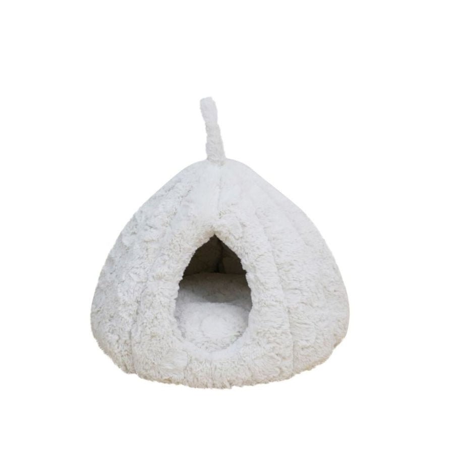 PetPals Rose Hut Pet Bed Ivory 17.7 in