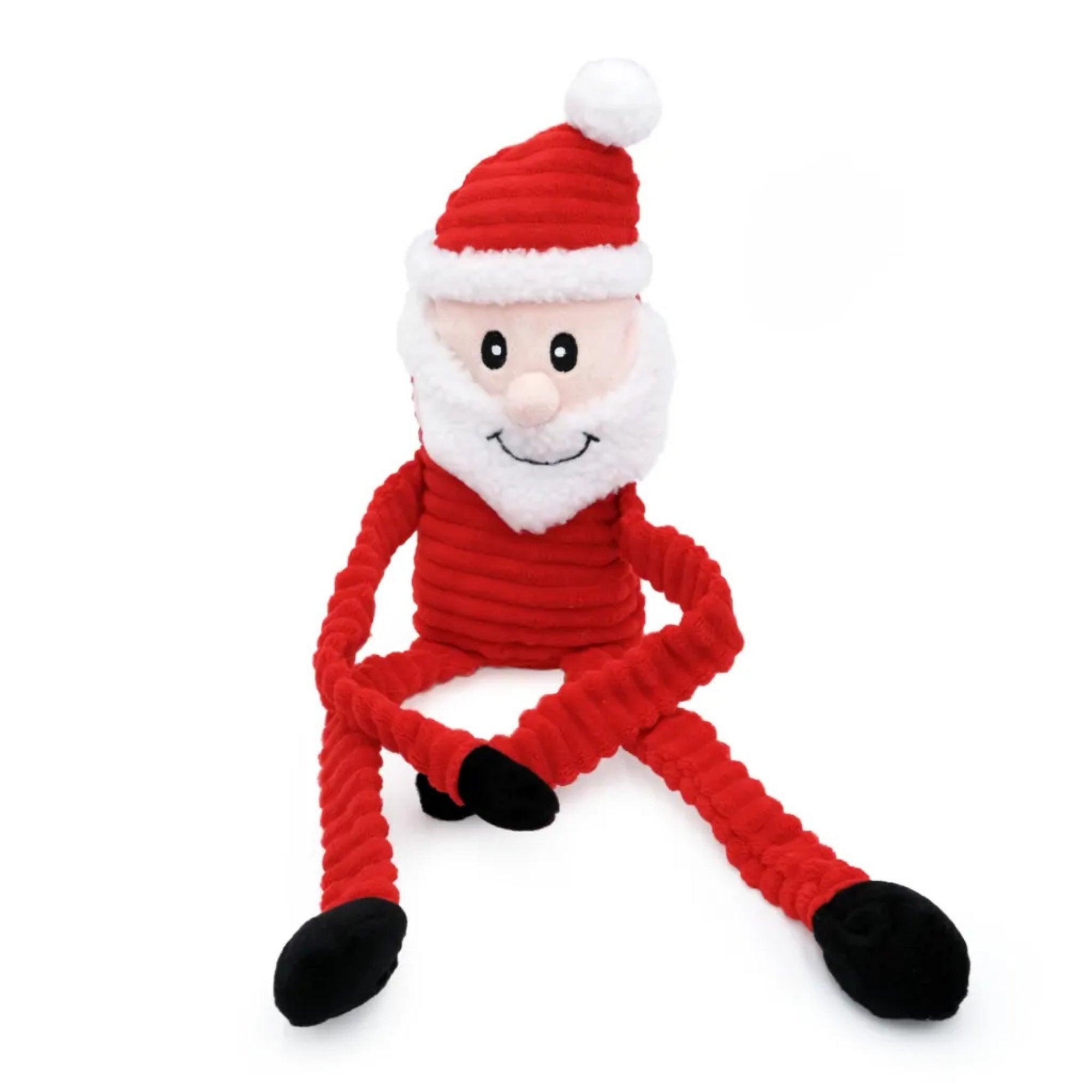 Zippypaws Holiday Crinkles Santa Red/White Large