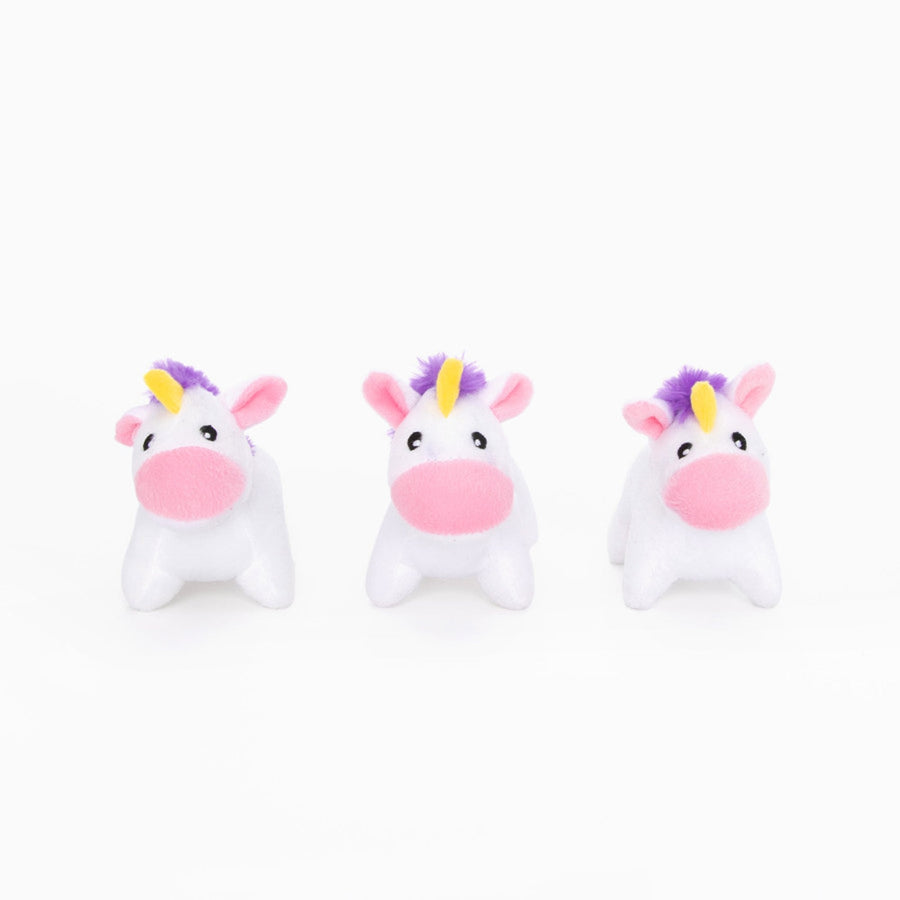 ZippyPaws Miniz Dog Toys Unicorns 1ea/XS, 3 pk