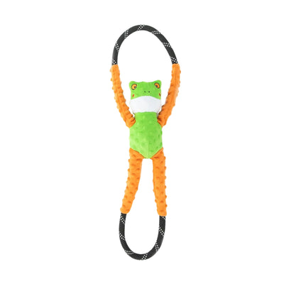 Zippypaws Ropetugz Tree Frog Green/Orange Large