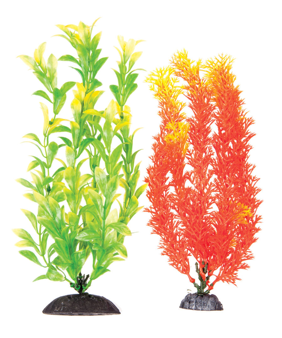 Aquatop Aquarium Plants Orange  Green  1ea/10 in  2 pk