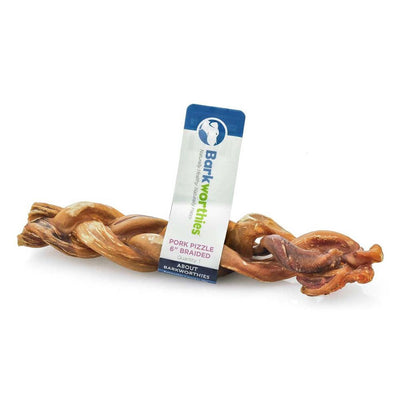 Barkworthies Braided Pork Pizzle 30ea/6 in, 30 ct